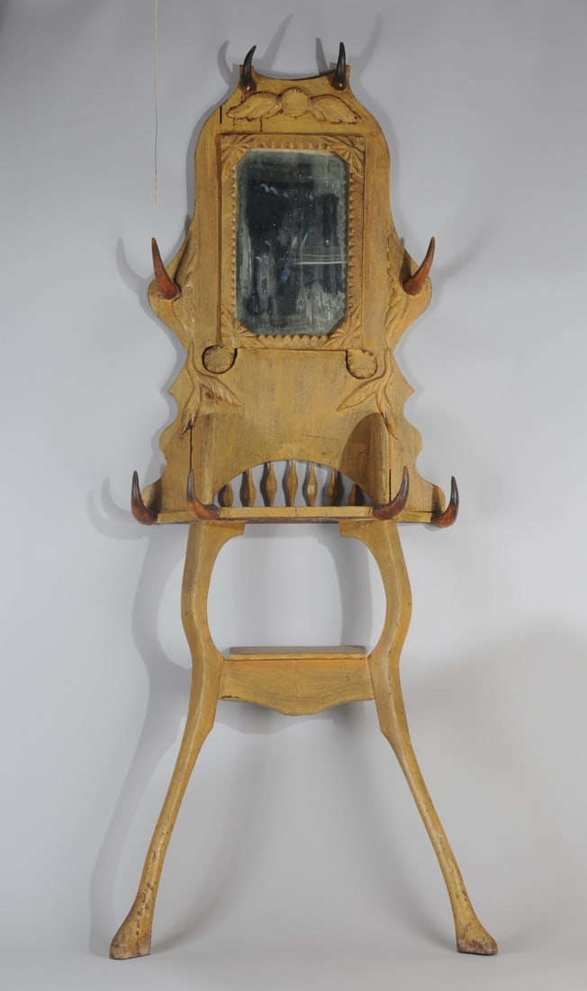 Antique Folk Art Hall Tree (1 of 7)