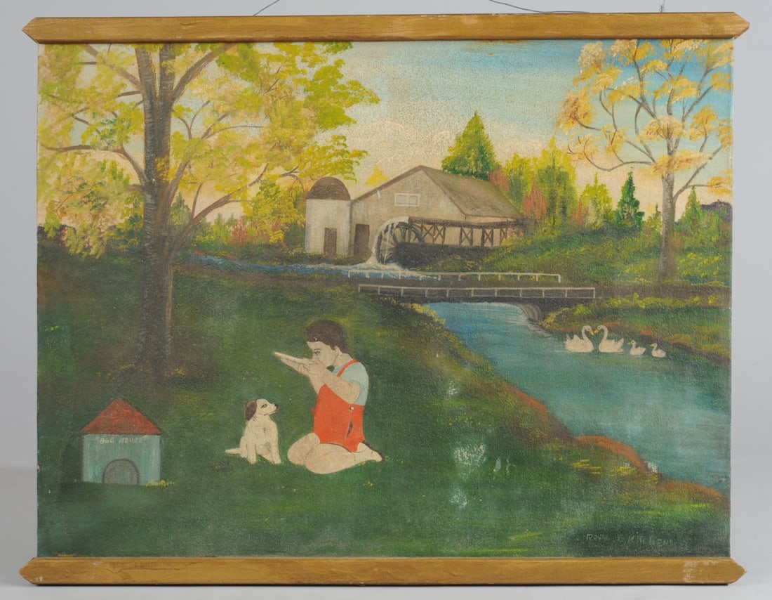 Naive Double Painting, Vintage NC Prison Art (1 of 3)