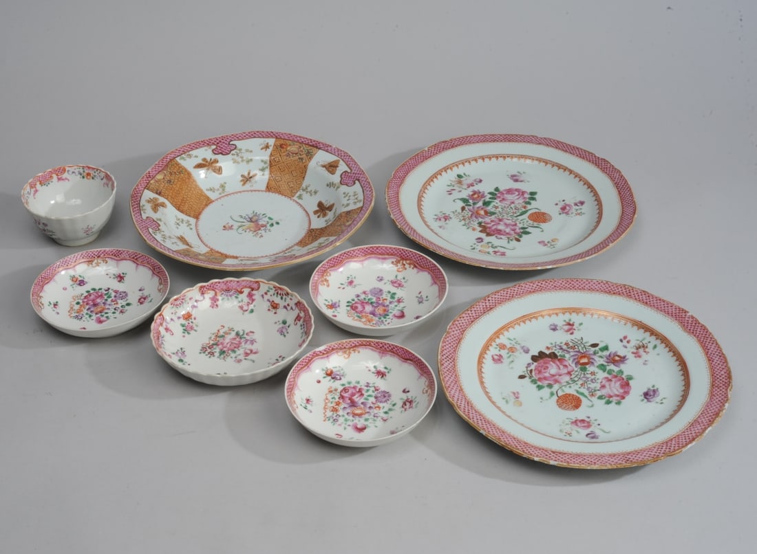 18th C. Chinese Export Porcelain Famille Rose Lot (1 of 17)