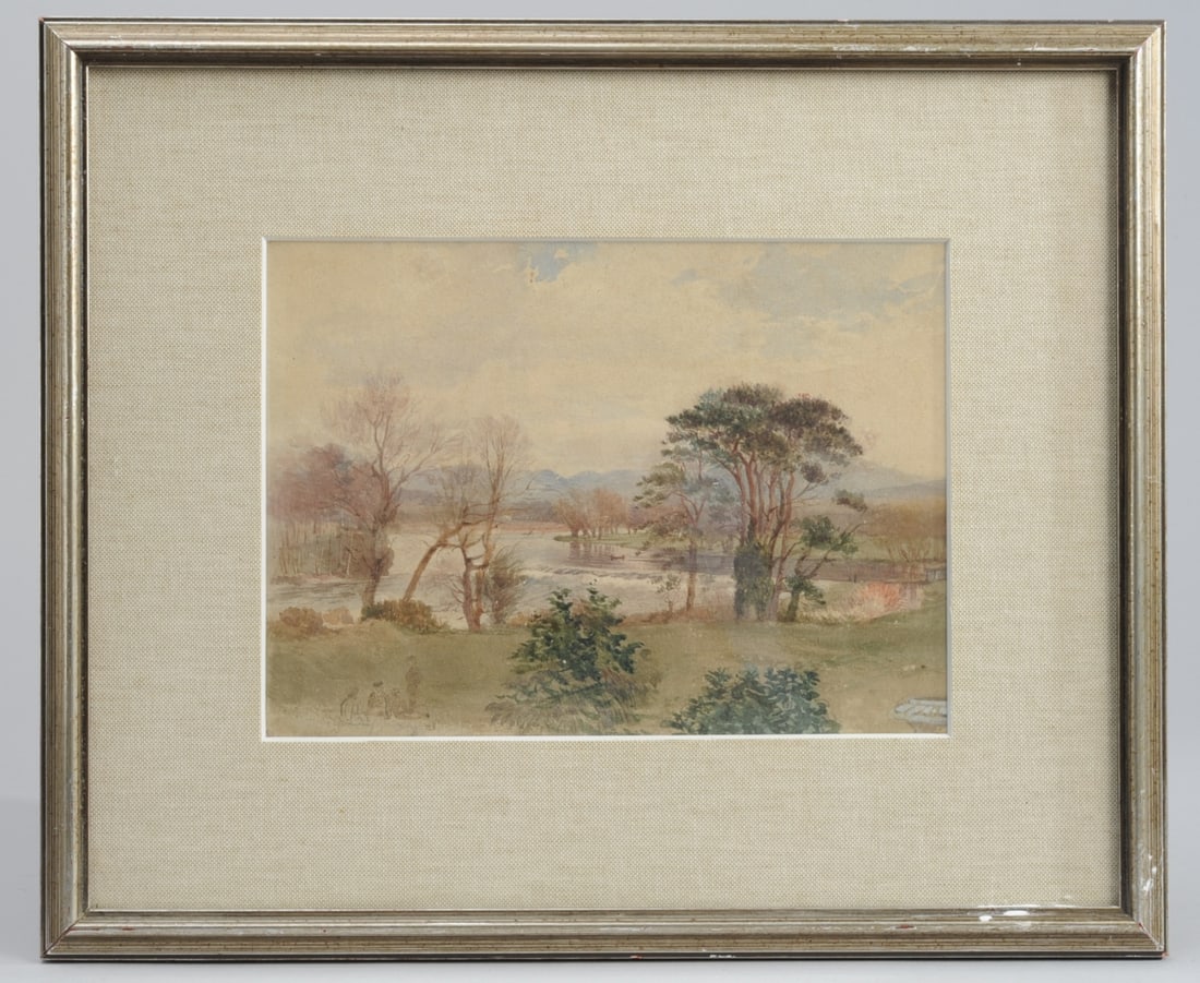 19th C. Watercolor Landscape Unsigned (1 of 6)