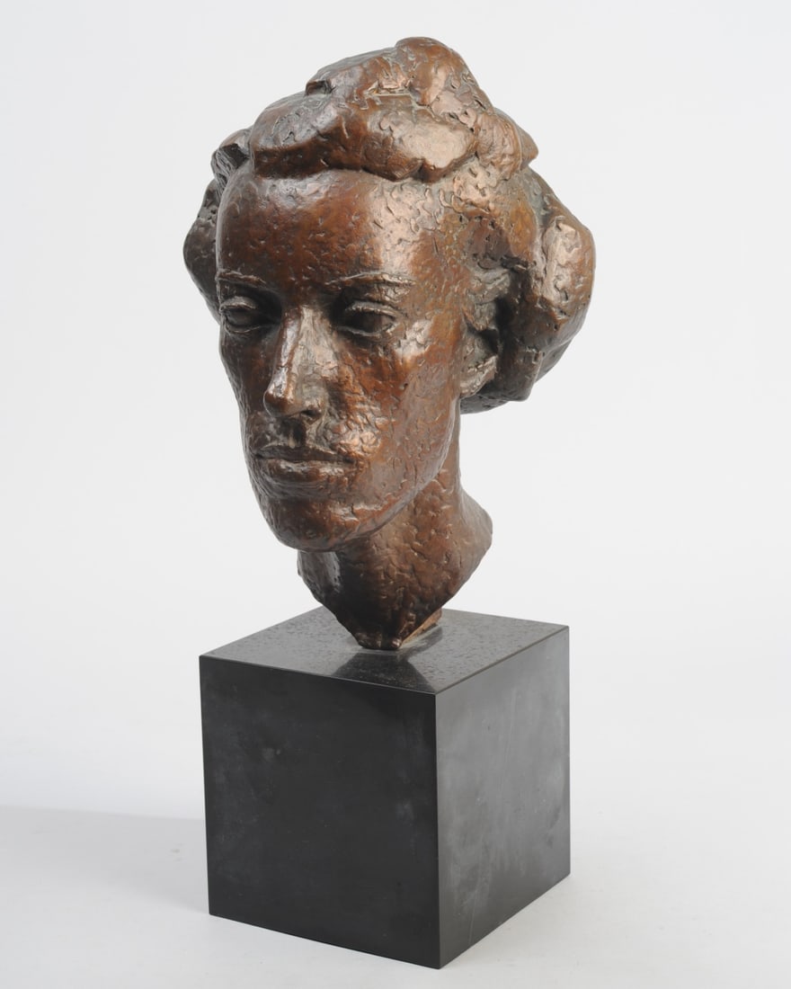 Modernist Bronze Bust, Pianist Margaret Tolson (1 of 6)