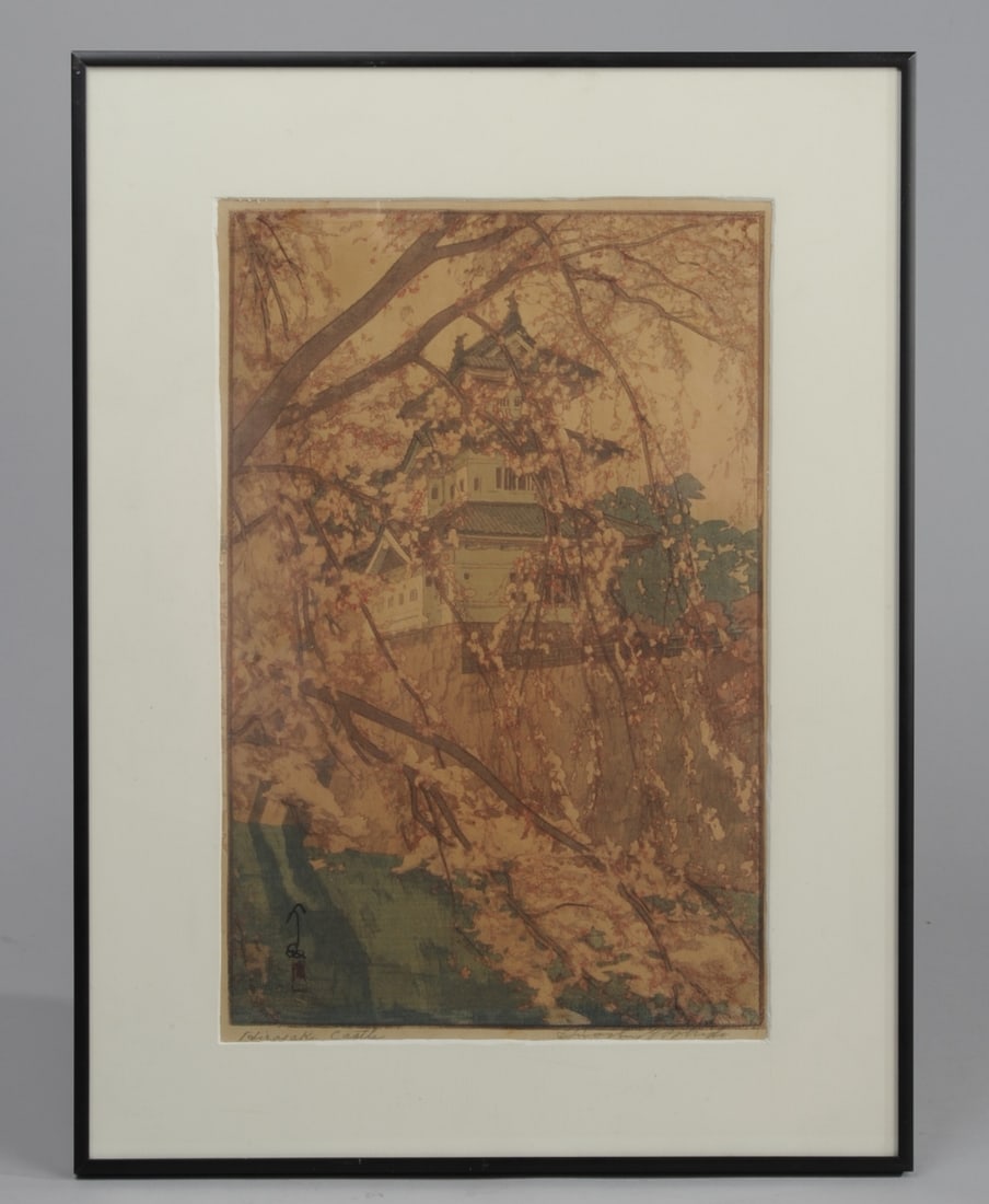 Hiroshi Yoshida Woodblock Hirosaki Castle (1 of 6)