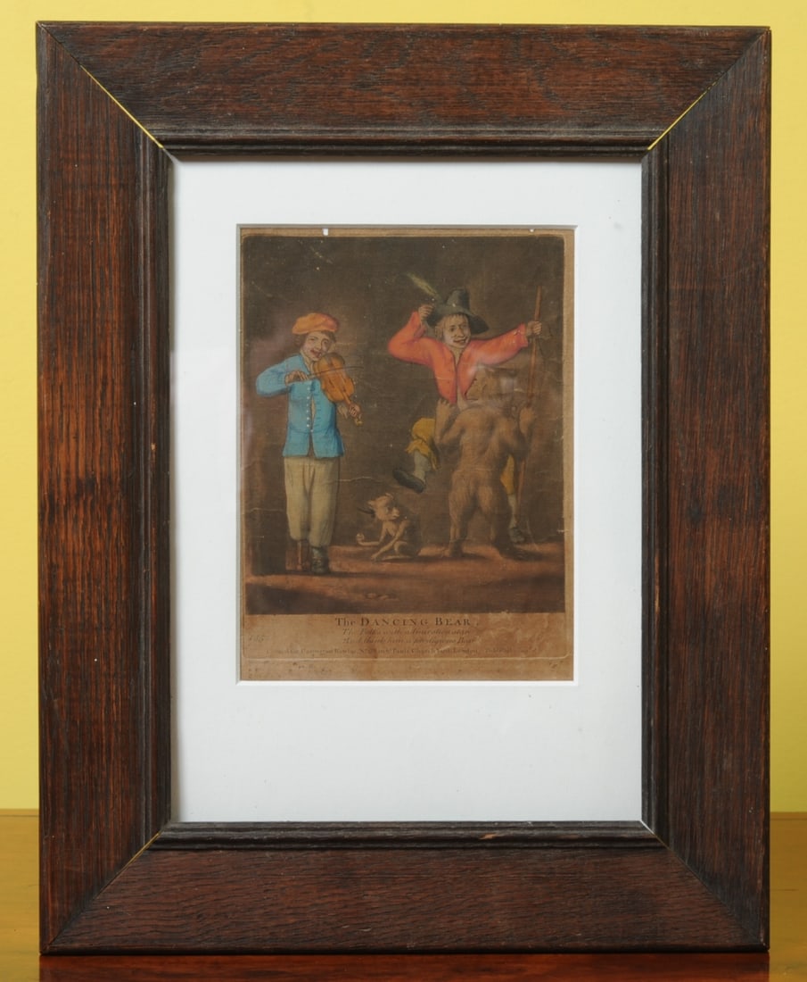 18th C. Engraving, The Dancing Bear (1 of 2)