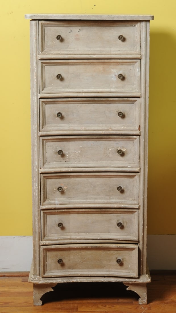 20th C. Painted Tall Chest of Drawers (1 of 5)