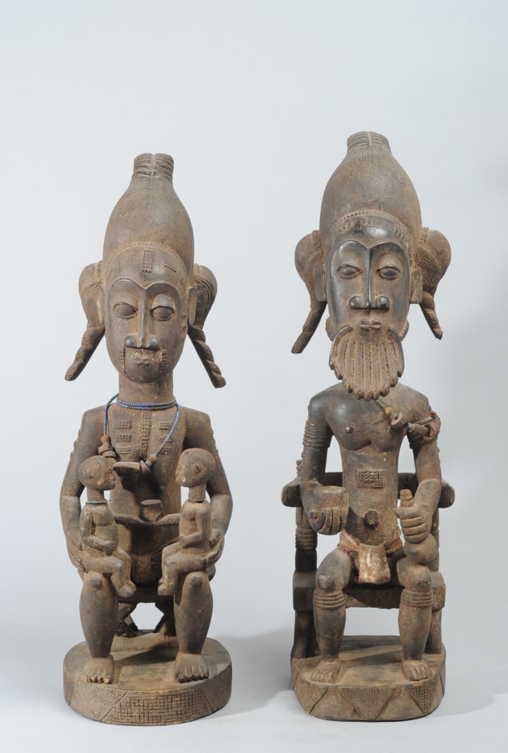 Baule Couple Male & Female Statues, Ivory Coast (1 of 11)