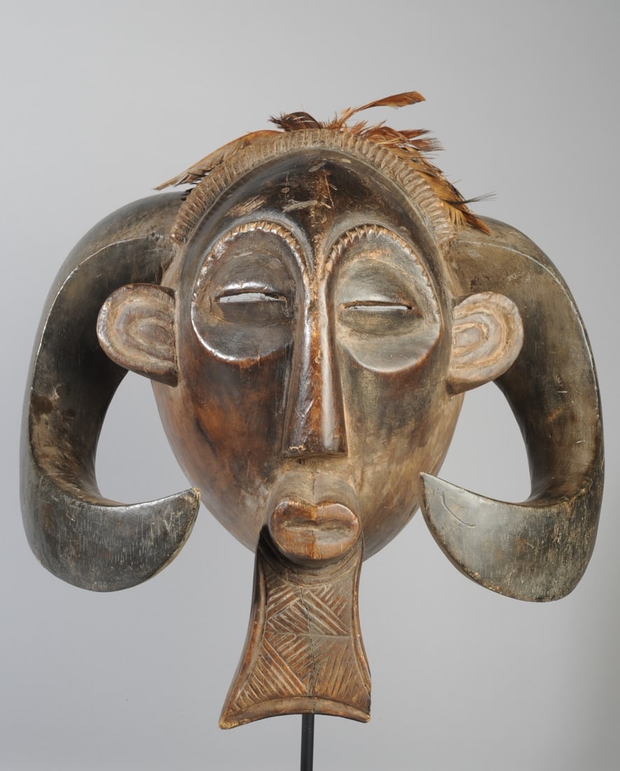 Luba Horned Helmet Mask, D. R. Congo (1 of 7)