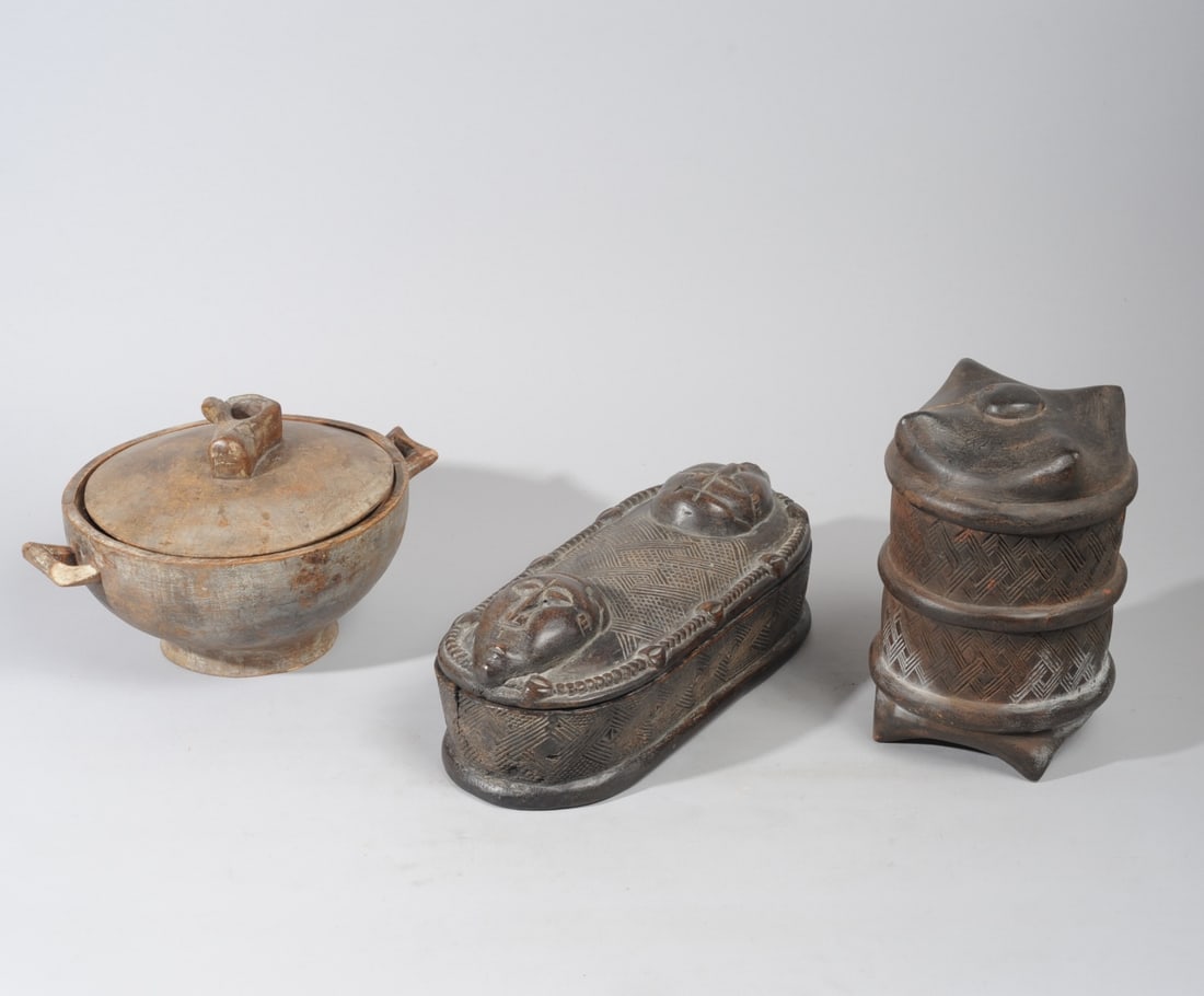 Three African Lidded Containers, D. R. Congo (1 of 9)