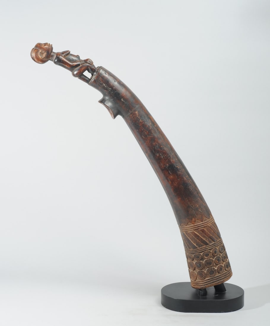 Large Carved Wood Trumpet, Zambia (1 of 5)