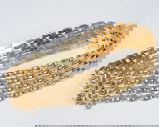 14K Yellow Gold Brick Link Bracelet