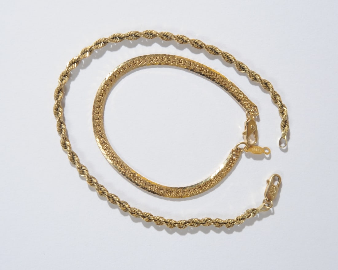 14K Yellow Gold Rope Chain Bracelet + (1 of 2)
