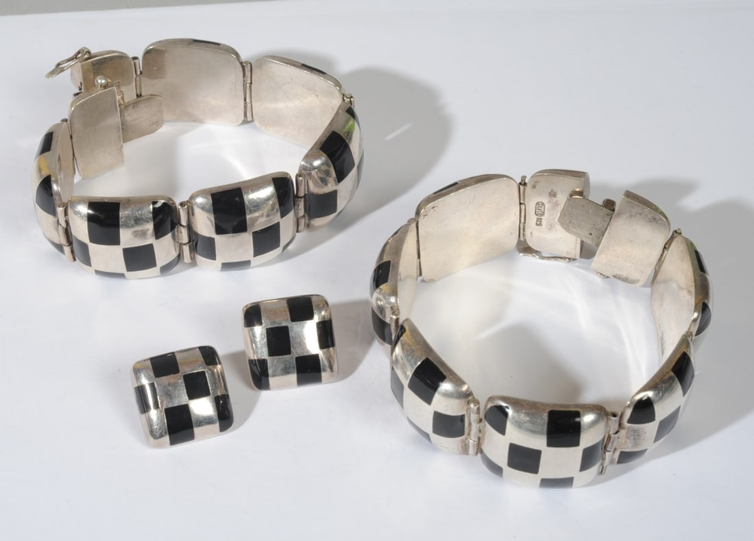 Sterling Silver Earrings & Two Bracelets (1 of 4)