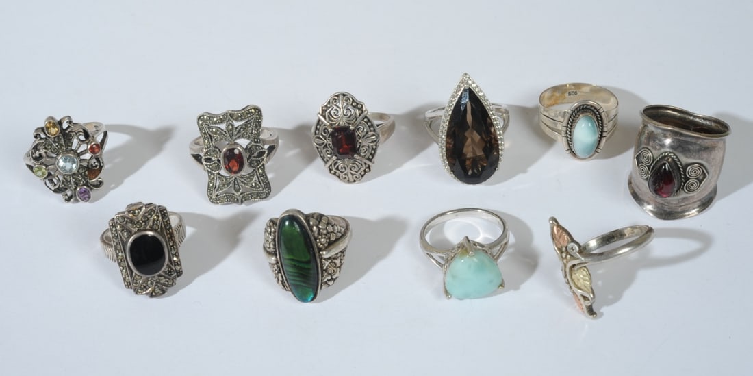 10 Sterling Silver Rings (1 of 7)