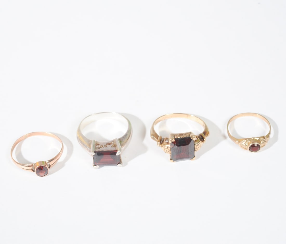 Three 10K Yellow Gold & Gemstone Rings + (1 of 3)