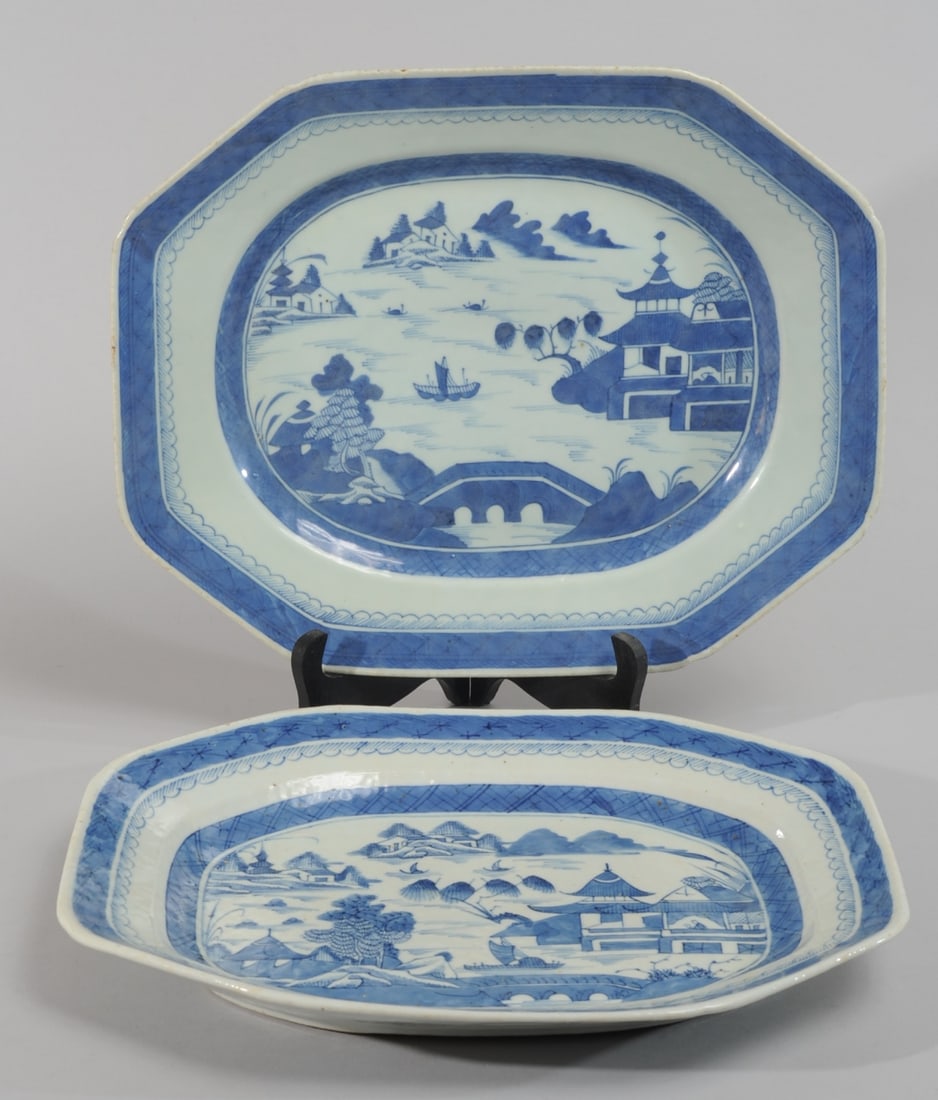 Two Chinese Export Porcelain Canton Platters (1 of 15)