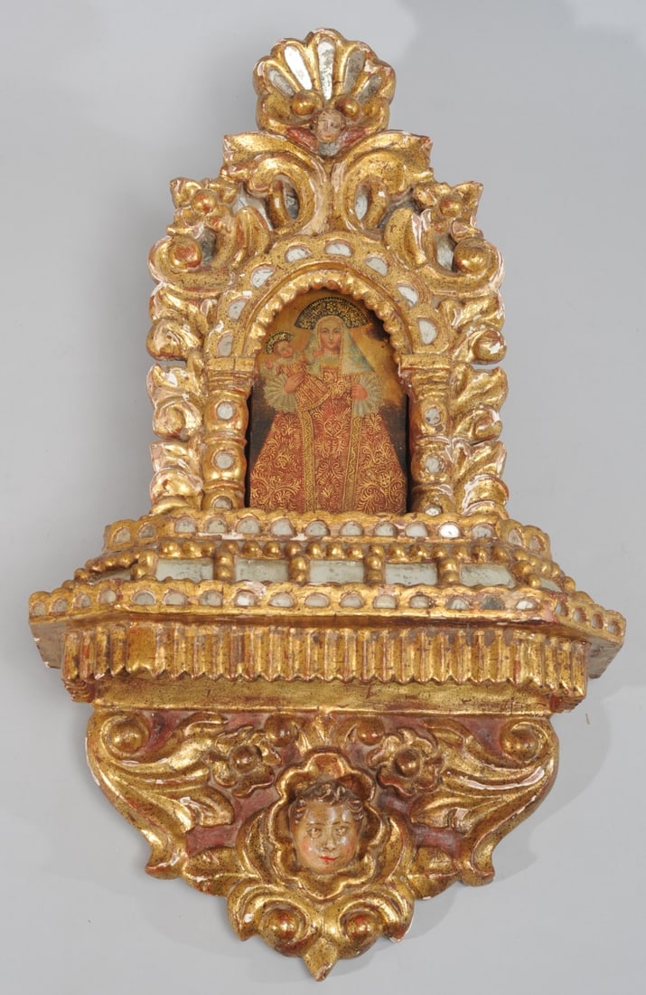 Cusco Spanish Colonial Style Painting & Niche (1 of 18)