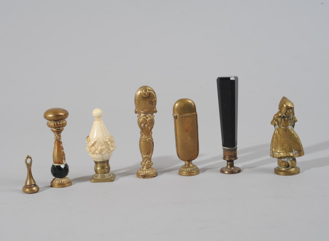 Seven Antique Wax Seal Stamps (1 of 6)