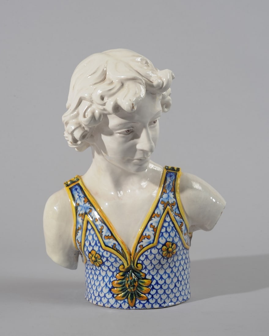 Cantagalli Italian Majolica Bust of a Young Man (1 of 8)