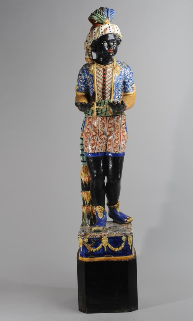 Large Antique Italian Majolica Blackamoor Figure (1 of 20)