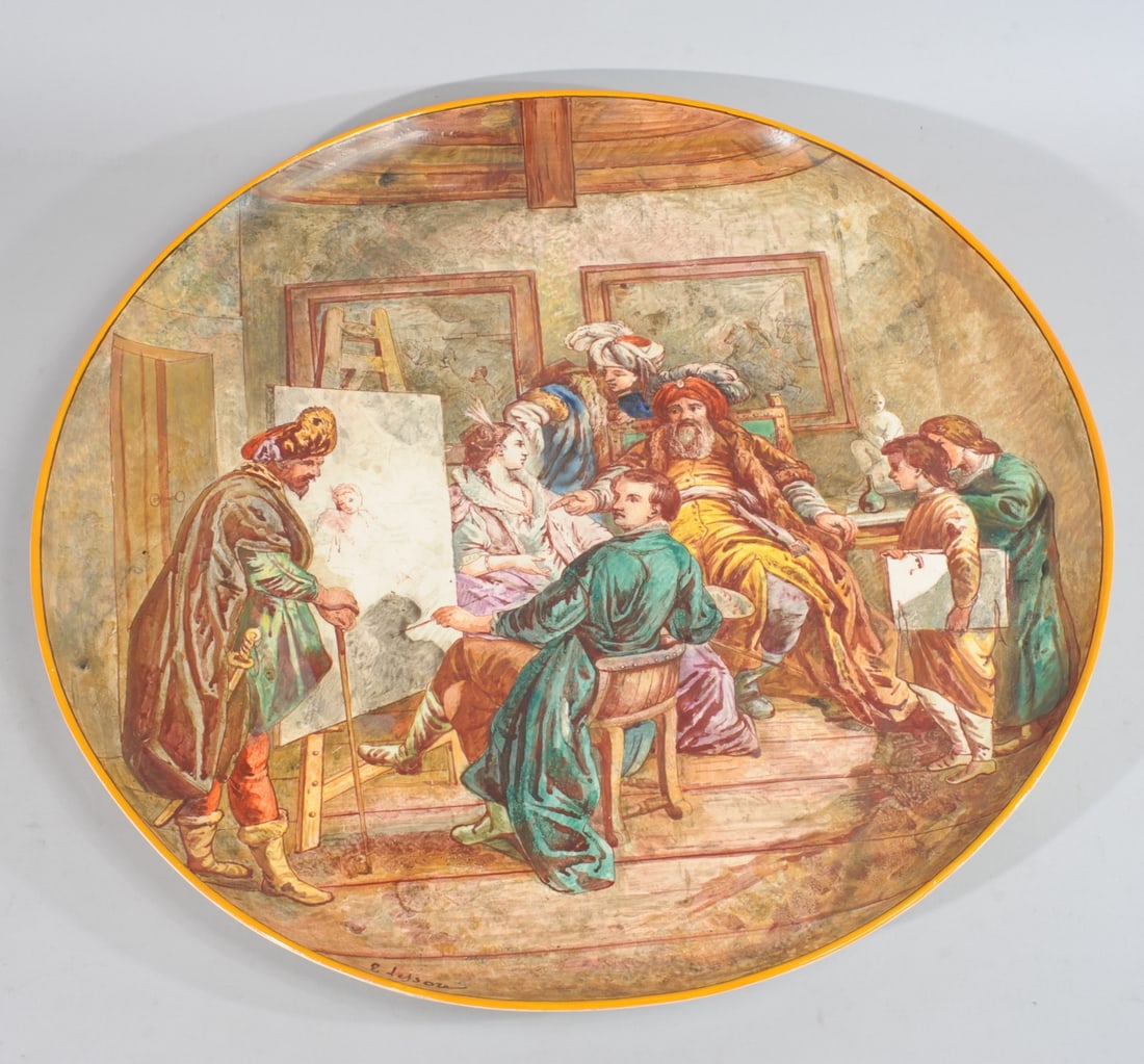 22" 19th C.  Wedgwood Charger, Emile Lessore (1 of 7)