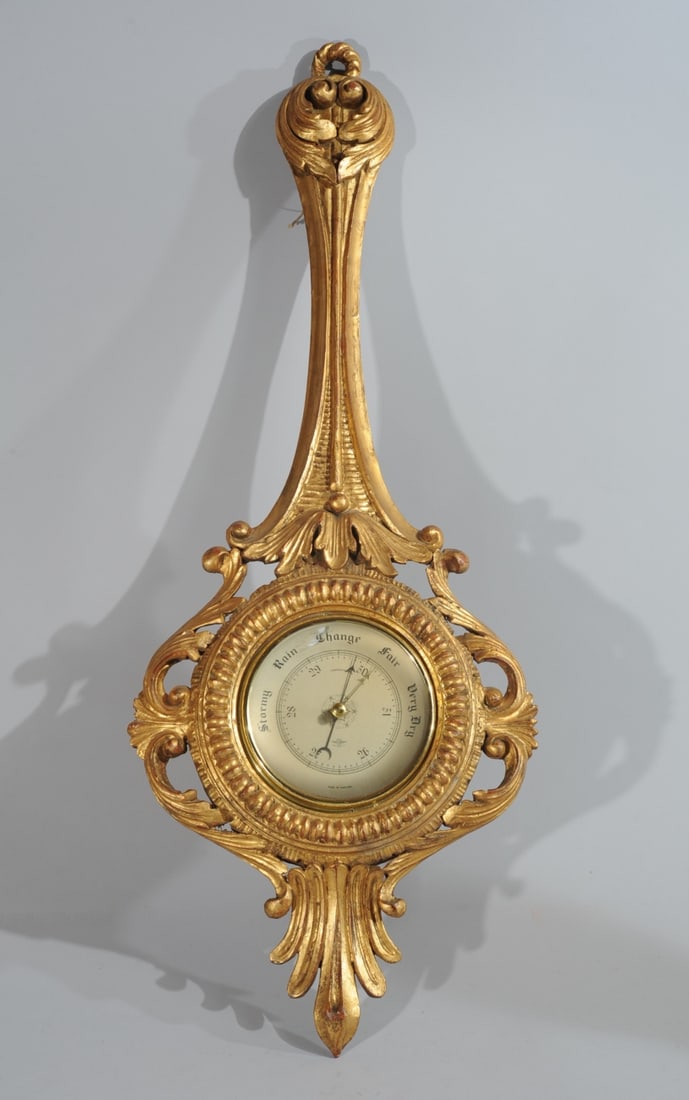 English Barometer in Italian Carved Giltwood Case (1 of 9)