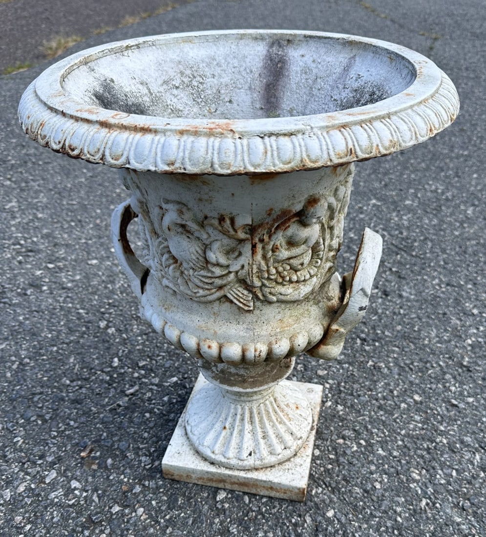 19th C. Cast Iron Garden Urn (1 of 8)