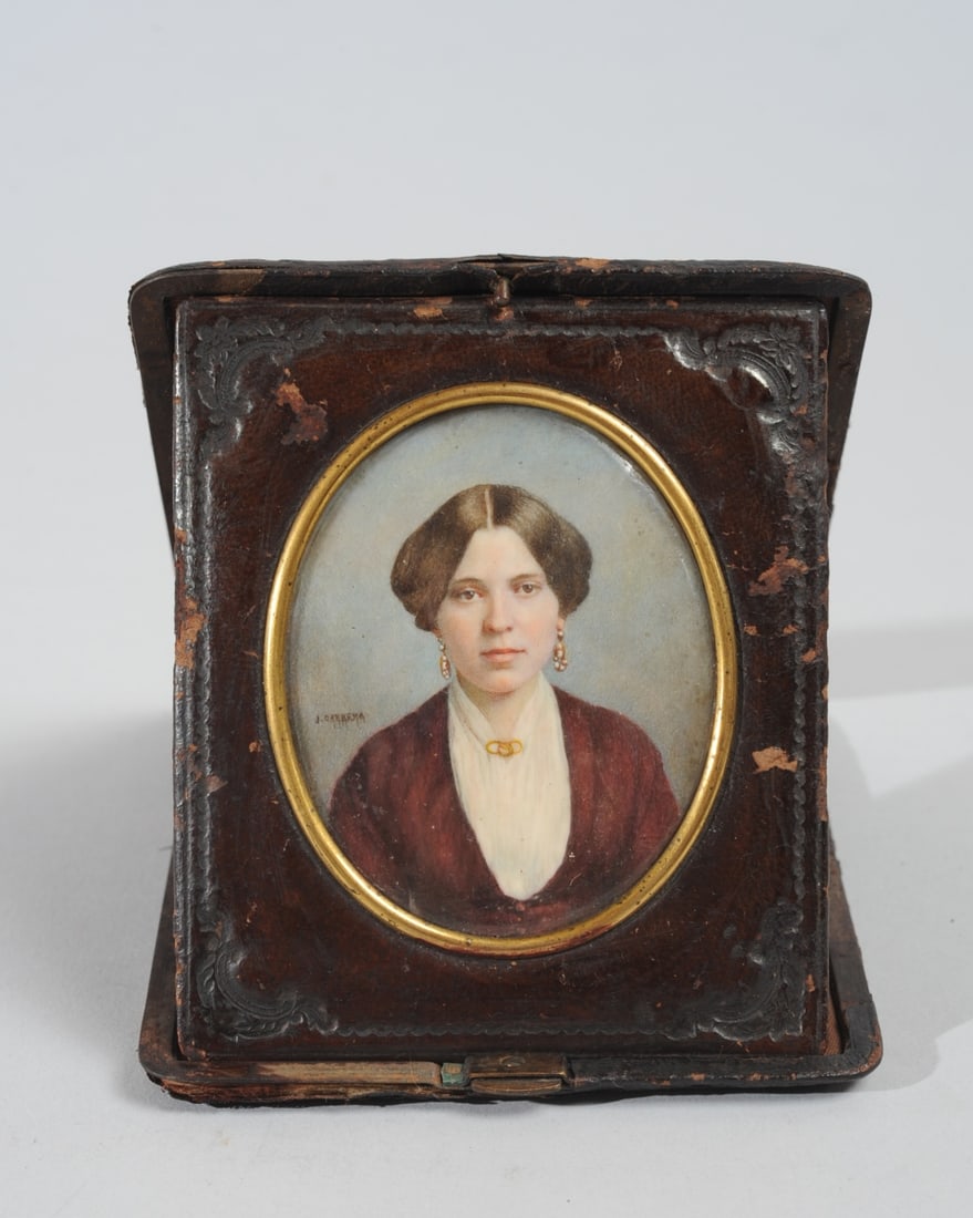 Antique Italian Portrait Miniature, I. Carrera (1 of 5)