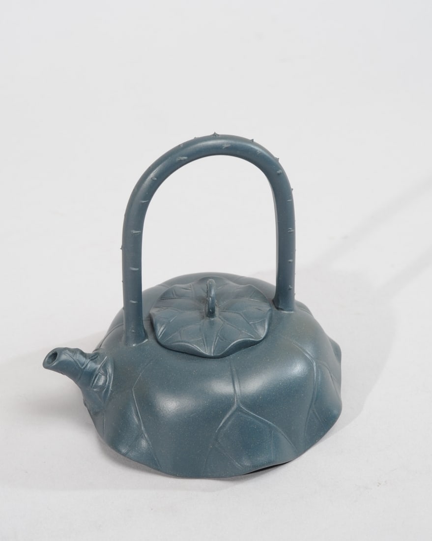 Blue Yixing Lotus Teapot (1 of 7)