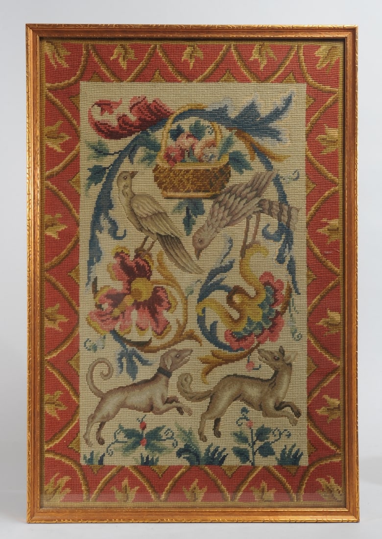 Framed Vintage 18th C. Style Needlepoint Panel (1 of 7)