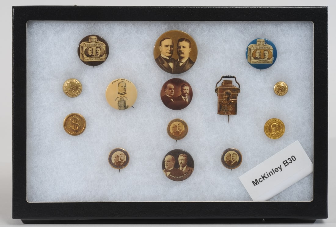 McKinley & Roosevelt Buttons / Pins Grouping (1 of 10)