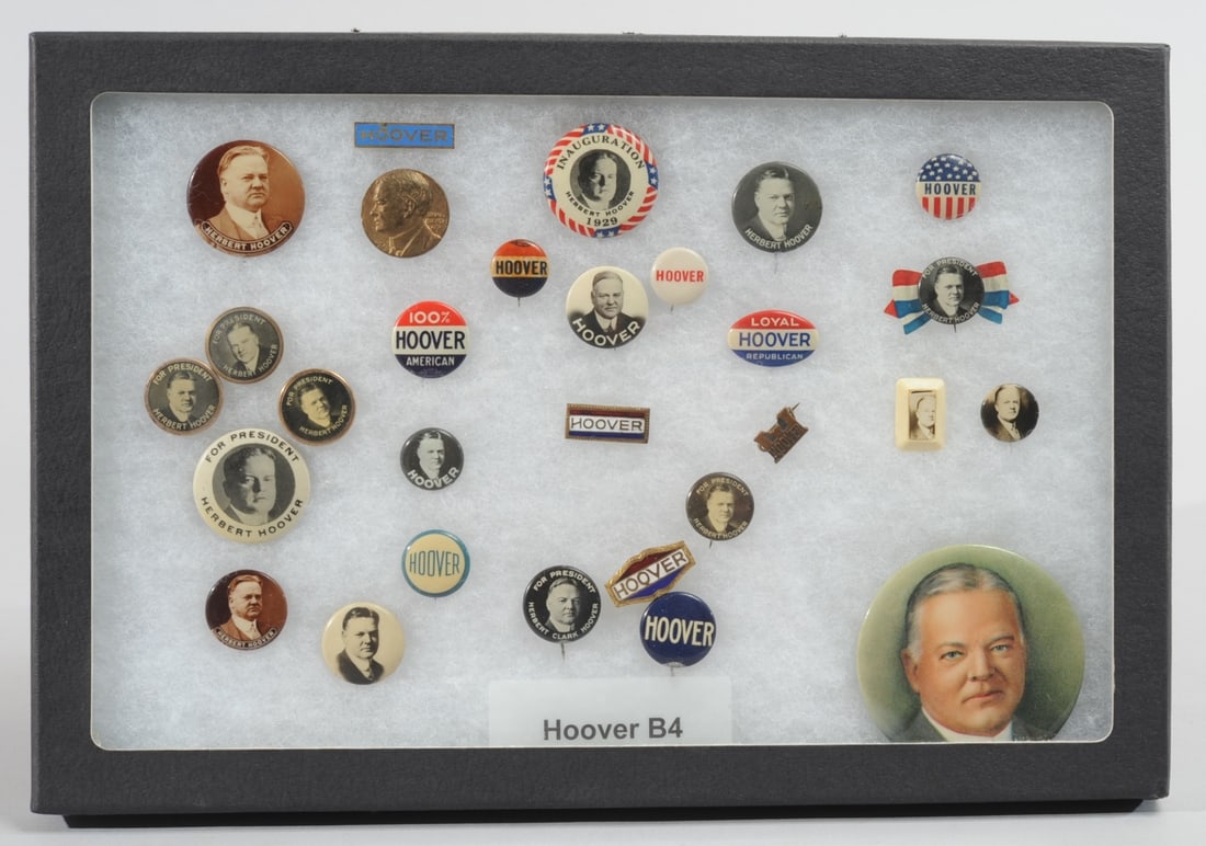 Herbert Hoover Button / Pin Grouping (1 of 9)