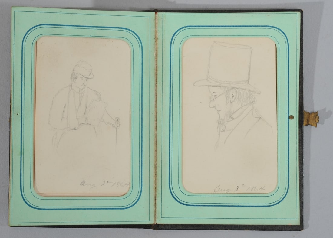 1864 Civil War Drawings; Lincoln, Wounded Soldier (1 of 9)