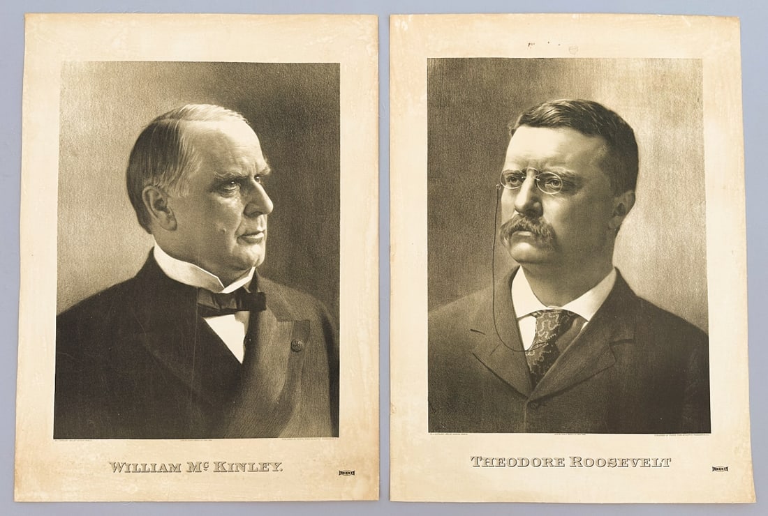 McKinley & Roosevelt Lithograph Pair (1 of 4)