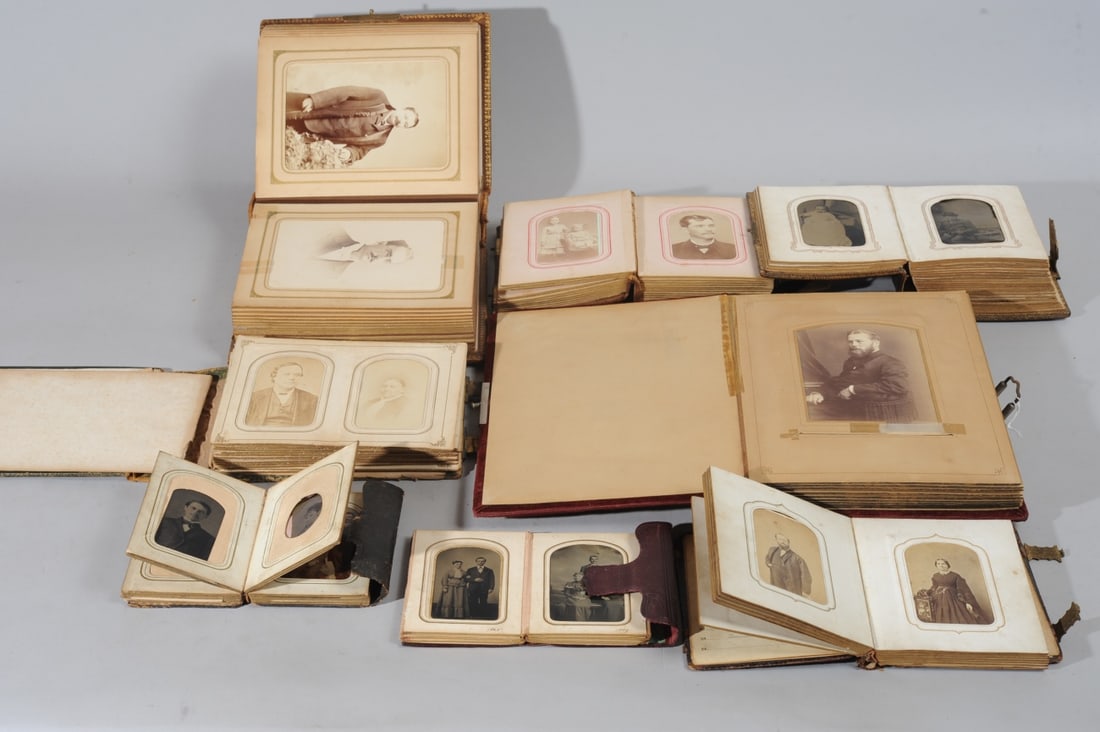 Lot 19th C Photo Albums, Gen Scott, Pres Harrison+ (1 of 18)