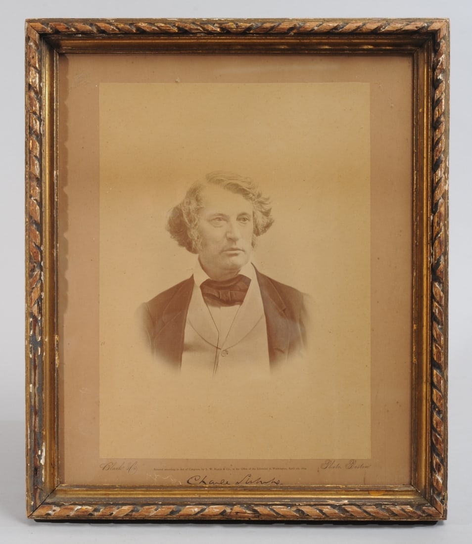 Framed 19th C. Photo Charles Sumner (1811-1874) (1 of 7)