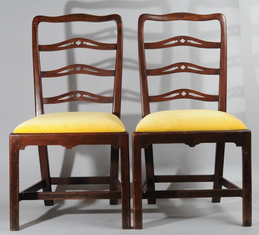 Pair 18th C. English Mahogany Side Chairs (1 of 6)