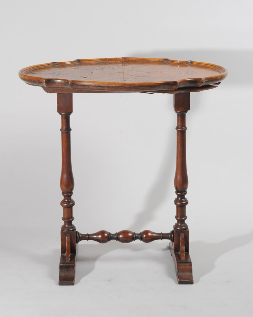 20th C. Burled Oak Tilt Top Table (1 of 6)