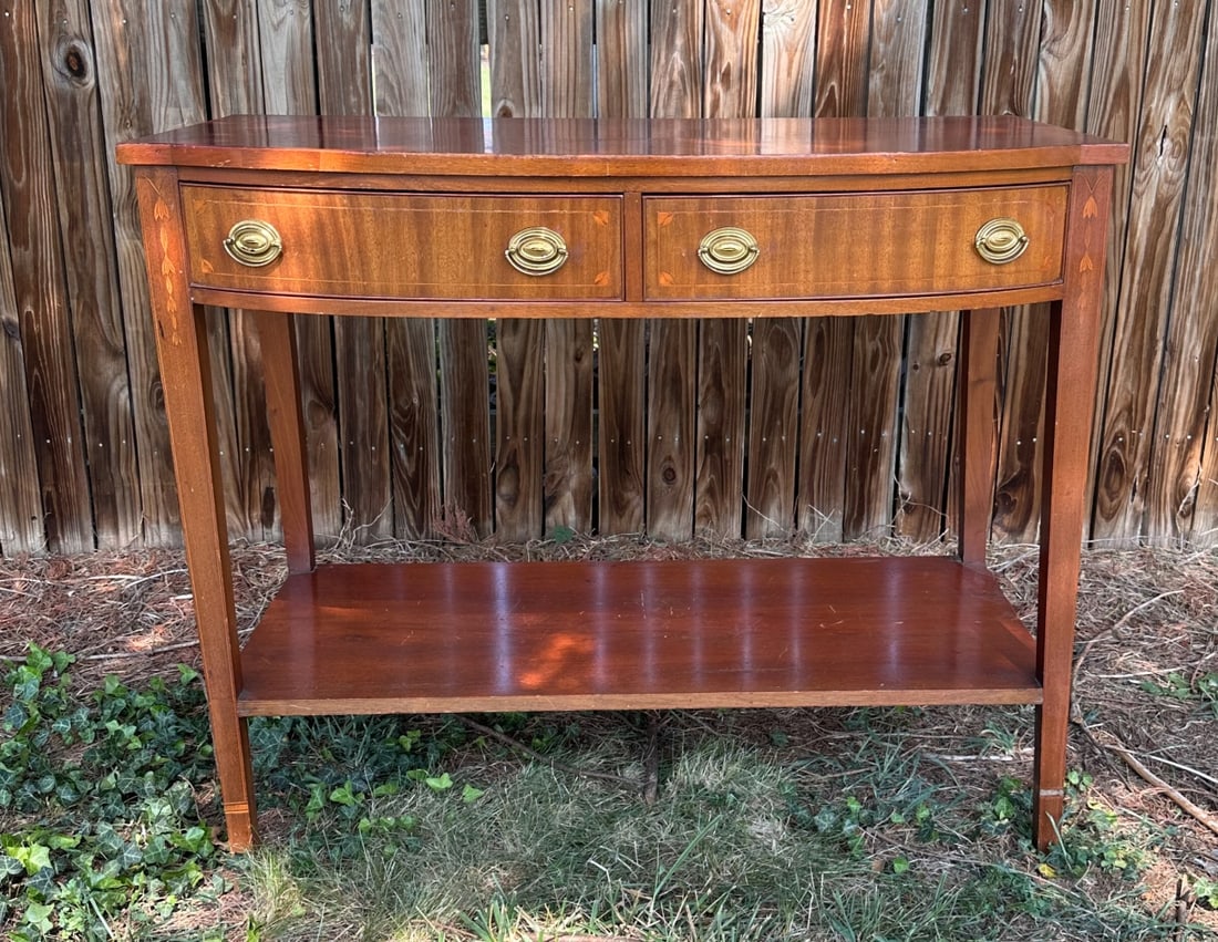 20th C. Bench Made Bow Front Table (1 of 11)