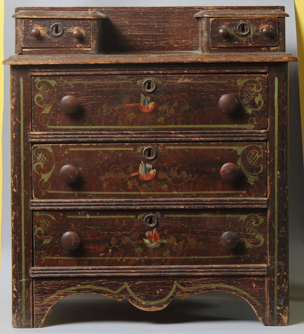 19th C. Diminutive Painted Chest (1 of 7)