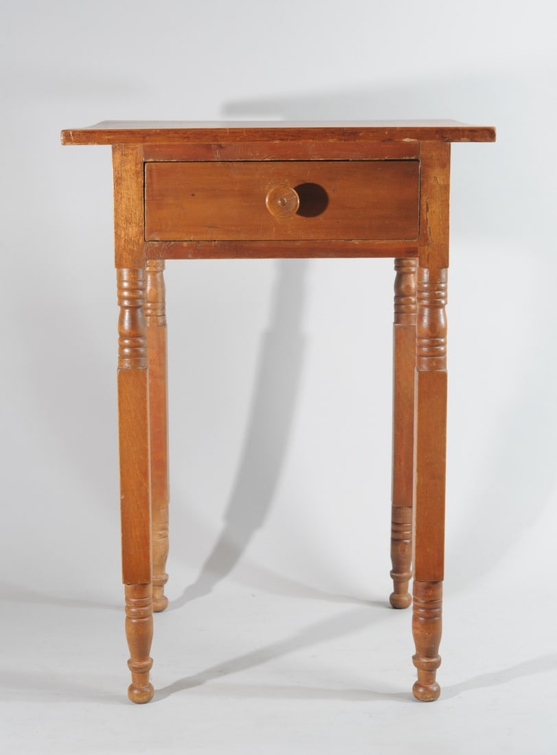 19th C. Cherry Single Drawer Work Table (1 of 4)