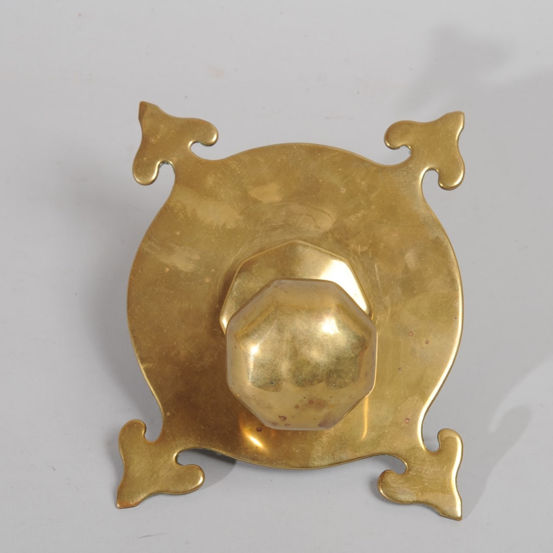 Antique English Brass Doorknob & Backplate (1 of 4)