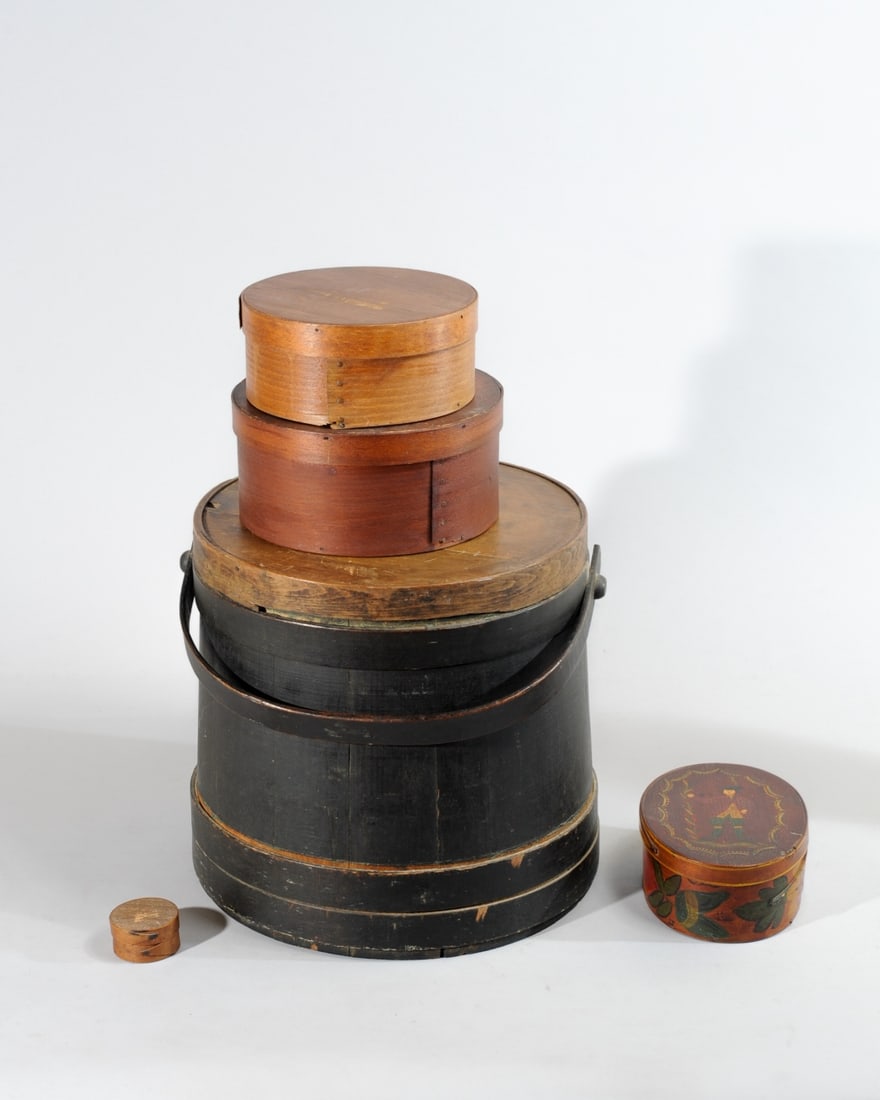 Firken or Sugar Box, Bentwood Box Lot (1 of 9)