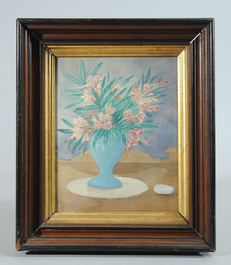 Watercolor Floral Still Life Signed D. Comfort (1 of 3)