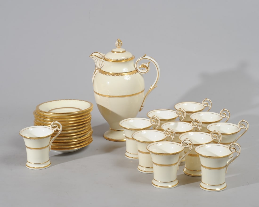 Mintons for Tiffany Parcel Gilt Chocolate Set (1 of 7)