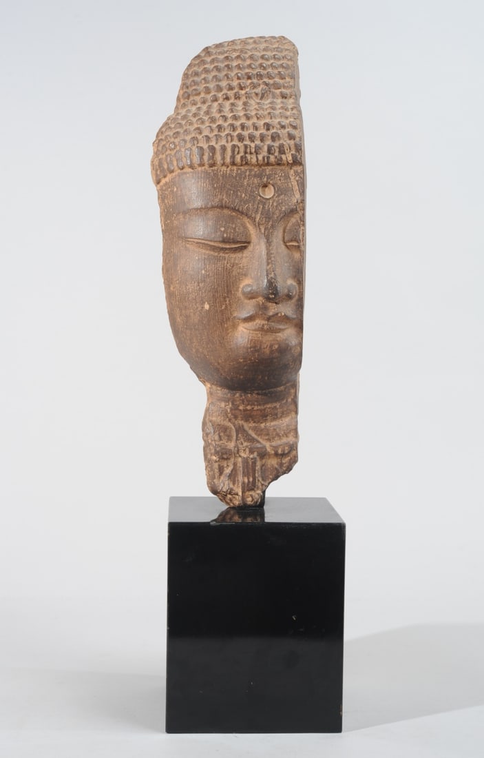 Buddha Head Fragment on Stand (1 of 5)