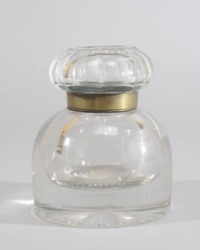 Heavy Cut Crystal Inkwell