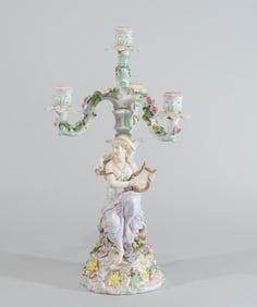 Continental Figural Porcelain Candelabra