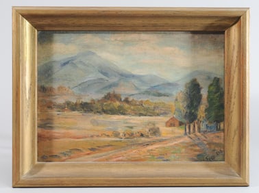 Landscape Oil on Artist's Board Signed Francis