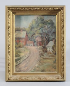 Rural American Scene Oil on Artist's Board