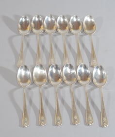 Twelve Daniel Low & Co. Sterling Silver Spoons