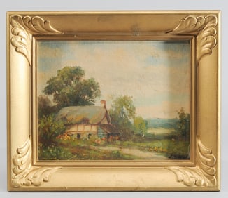 Oil on Board Pastoral Landscape